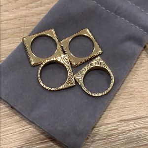 House of Harlow gold ring stack